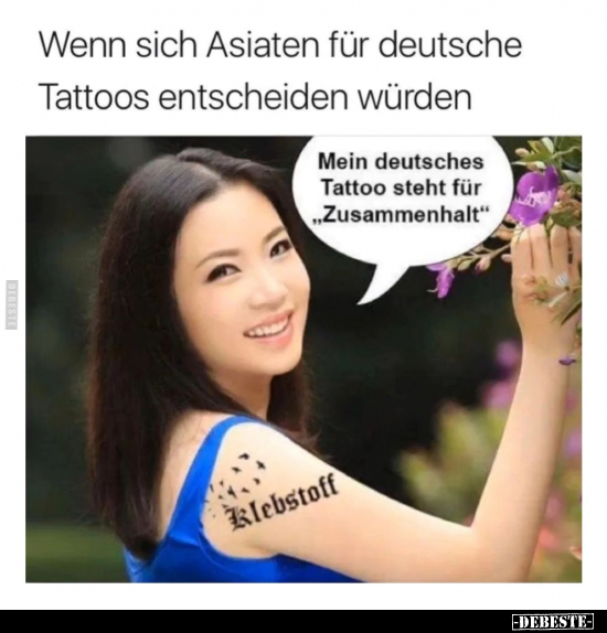 Wenn sich Asiaten für deutsche Tattoos entscheiden.. - Lustige Bilder | DEBESTE.de