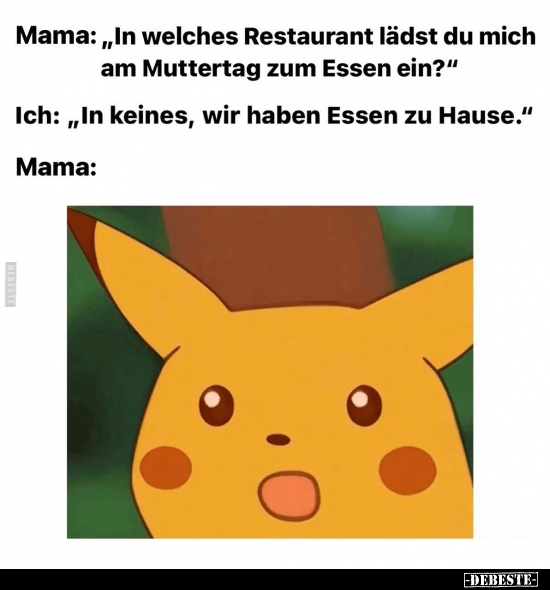 Mama: "In welches Restaurant lädst du mich am Muttertag.." - Lustige Bilder | DEBESTE.de