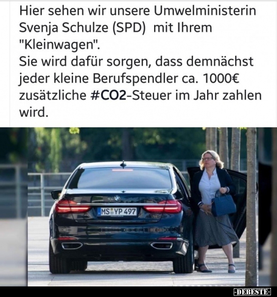 Hier sehen wir unsere Umwelministerin Svenja Schulze (SPD).. - Lustige Bilder | DEBESTE.de