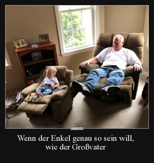 Wenn der Enkel genau so sein will, wie der Großvater.. - Lustige Bilder | DEBESTE.de