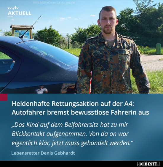 Heldenhafte Rettungsaktion auf der A4: Autofahrer bremst.. - Lustige Bilder | DEBESTE.de