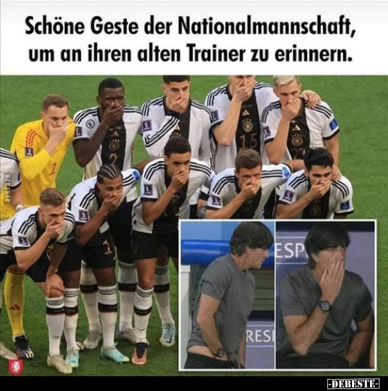 Schöne Geste der Nationalmannschaft, um an ihren alten.. - Lustige Bilder | DEBESTE.de