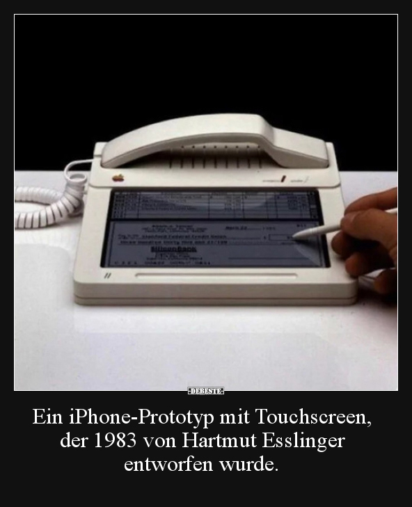 Ein iPhone-Prototyp mit Touchscreen, der 1983 von Hartmut.. - Lustige Bilder | DEBESTE.de