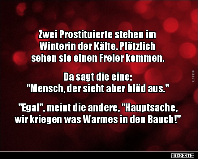 Zwei Prostituierte stehen im Winterin der Kälte... - Lustige Bilder | DEBESTE.de
