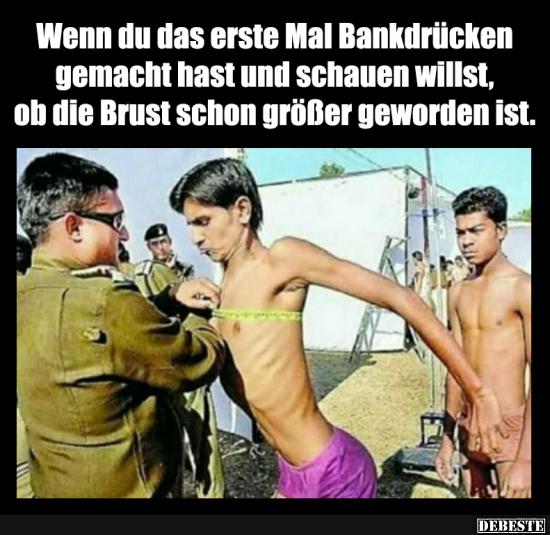 Wenn du das erste Mal Bankdrücken gemacht hast und.. - Lustige Bilder | DEBESTE.de