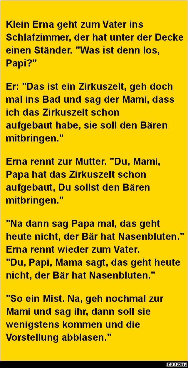 Klein Erna geht zum Vater ins Schlafzimmer.. - Lustige Bilder | DEBESTE.de