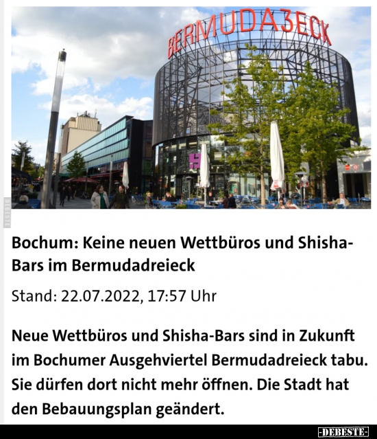Bochum: Keine neuen Wettbüros und Shisha-Bars im.. - Lustige Bilder | DEBESTE.de