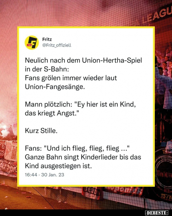 Neulich nach dem Union-Hertha-Spiel in der S-Bahn... - Lustige Bilder | DEBESTE.de