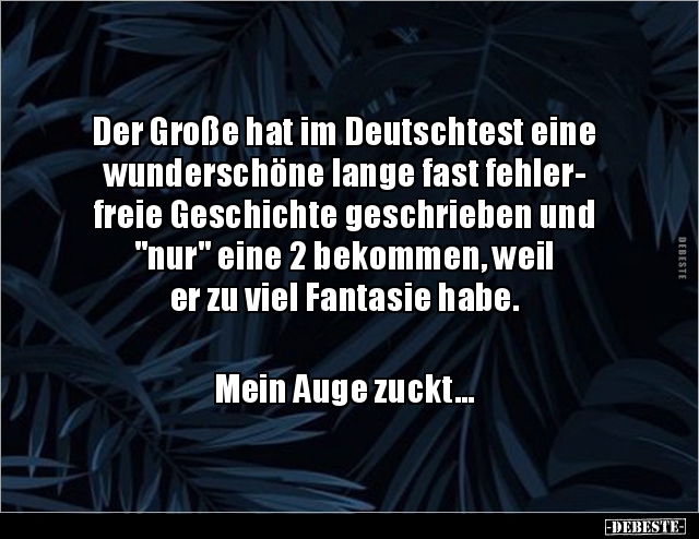 Der Große hat im Deutschtest eine wunderschöne lange fast.. - Lustige Bilder | DEBESTE.de