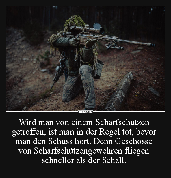 Wird man von einem Scharfschützen getroffen.. - Lustige Bilder | DEBESTE.de