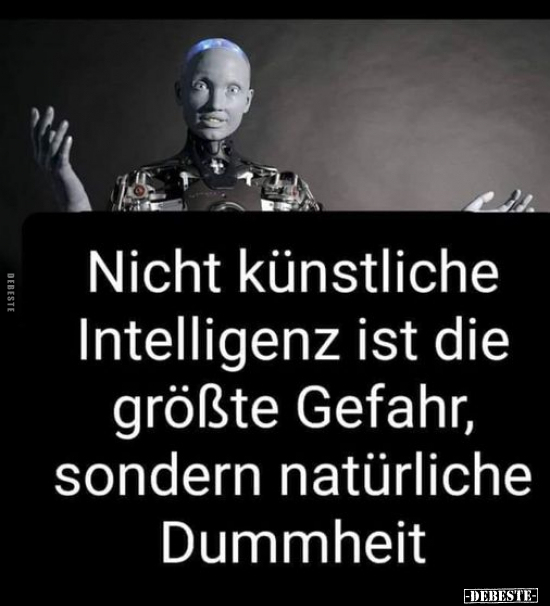 Nicht künstliche Intelligenz ist die größte Gefahr, sondern.. - Lustige Bilder | DEBESTE.de