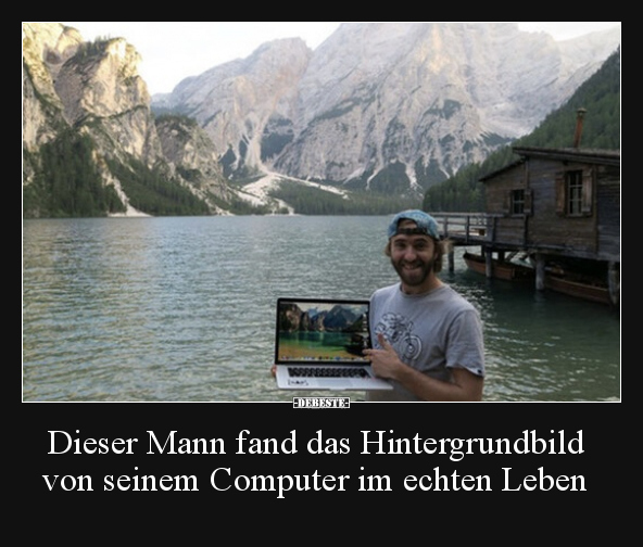 Dieser Mann fand das Hintergrundbild von seinem Computer.. - Lustige Bilder | DEBESTE.de