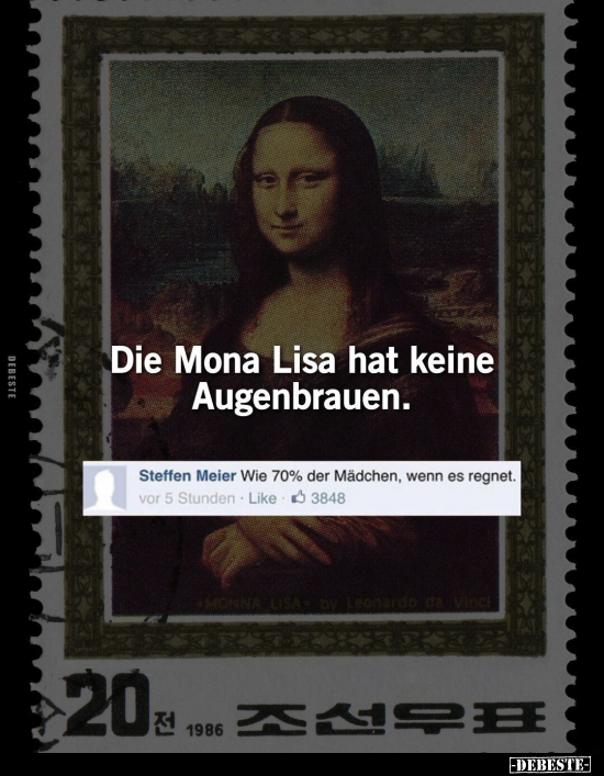 Die Mona Lisa hat keine Augenbrauen... - Lustige Bilder | DEBESTE.de