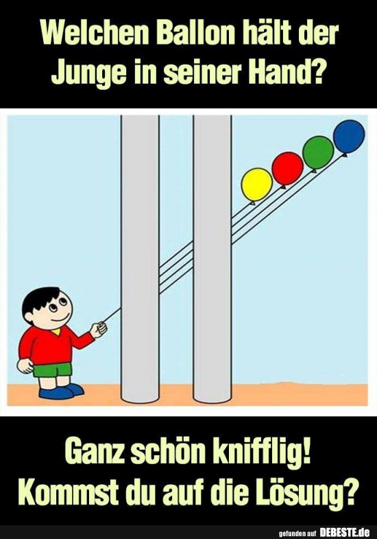 Welchen Ballon hält der Junge in seiner Hand? - Lustige Bilder | DEBESTE.de