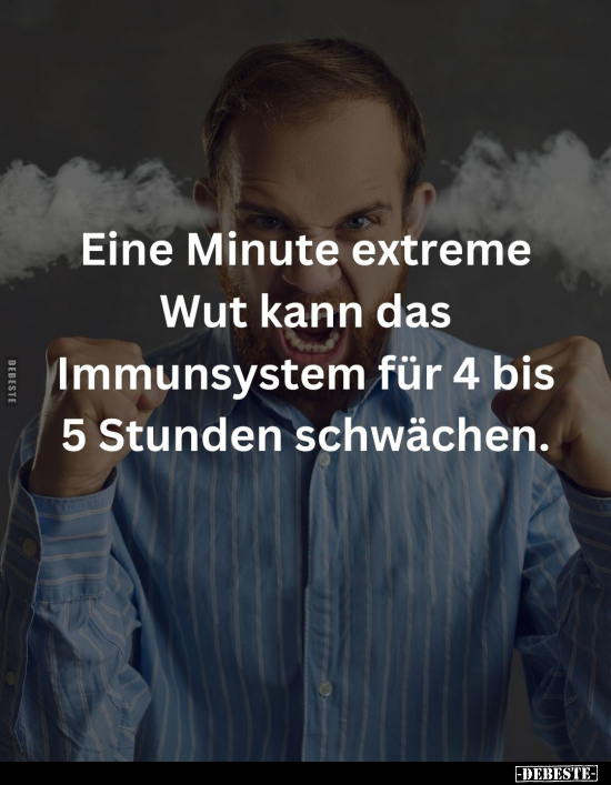 Eine Minute extreme Wut kann das Immunsystem für 4 bis 5.. - Lustige Bilder | DEBESTE.de