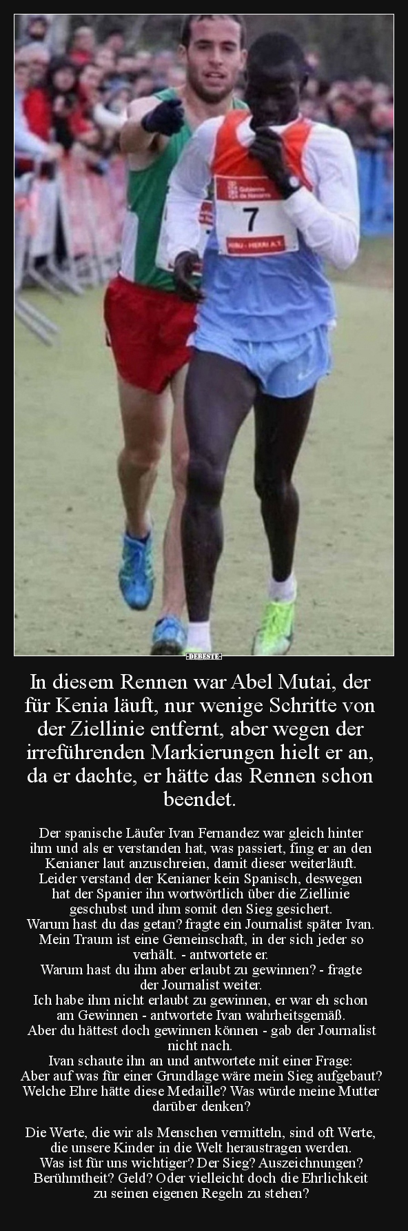 In diesem Rennen war Abel Mutai, der für Kenia läuft, nur.. - Lustige Bilder | DEBESTE.de