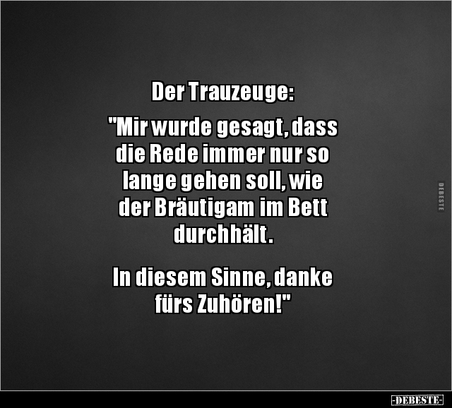Der Trauzeuge: "Mir wurde gesagt, dass die Rede immer.." - Lustige Bilder | DEBESTE.de