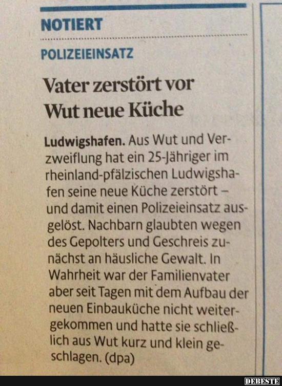 Vater zerstört vor Wut neue Küche.. - Lustige Bilder | DEBESTE.de