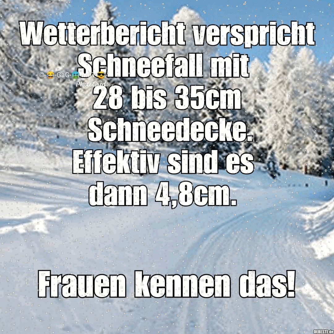Wetterbericht verspricht Schneefall mit 28 bis 35cm.. - Lustige Bilder | DEBESTE.de