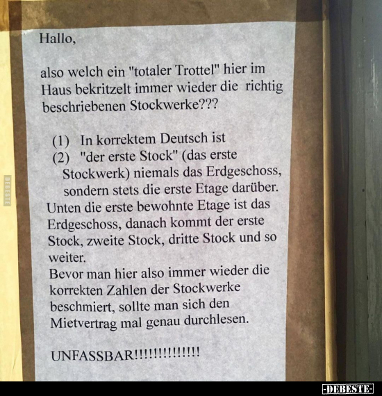 Hallo, also welch ein "totaler Trottel" hier im Haus.. - Lustige Bilder | DEBESTE.de