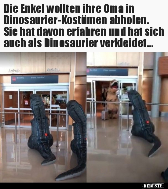 Die Enkel wollten ihre Oma in Dinosaurier-Kostümen.. - Lustige Bilder | DEBESTE.de