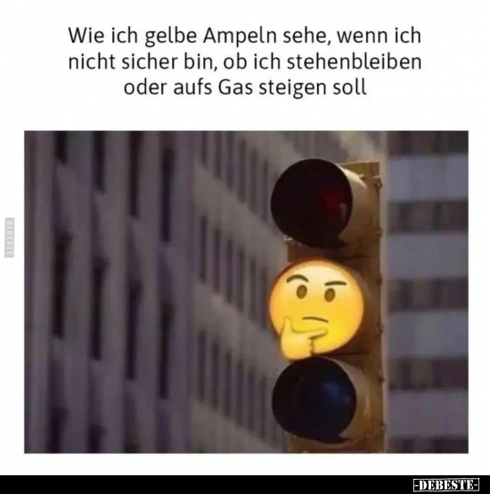 Wie ich gelbe Ampeln sehe, wenn ich nicht sicher bin, ob.. - Lustige Bilder | DEBESTE.de