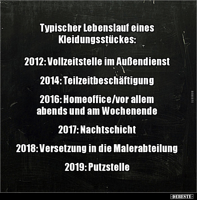 Typischer Lebenslauf eines Kleidungsstückes: 2012.. - Lustige Bilder | DEBESTE.de