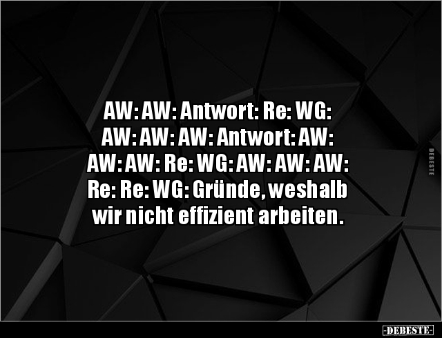 AW: AW: Antwort: Re: WG: AW: AW: AW: Antwort: AW: AW: AW.. - Lustige Bilder | DEBESTE.de