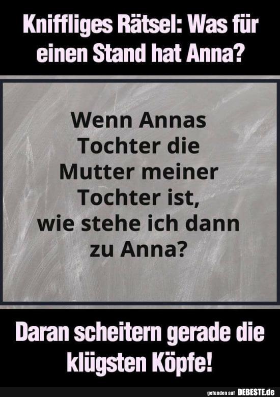 Kniffliges Rätsel: Was für einen Stand hat Anna? - Lustige Bilder | DEBESTE.de