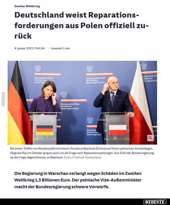 Deutschland weist Reparationsforderungen aus Polen.. - Lustige Bilder | DEBESTE.de
