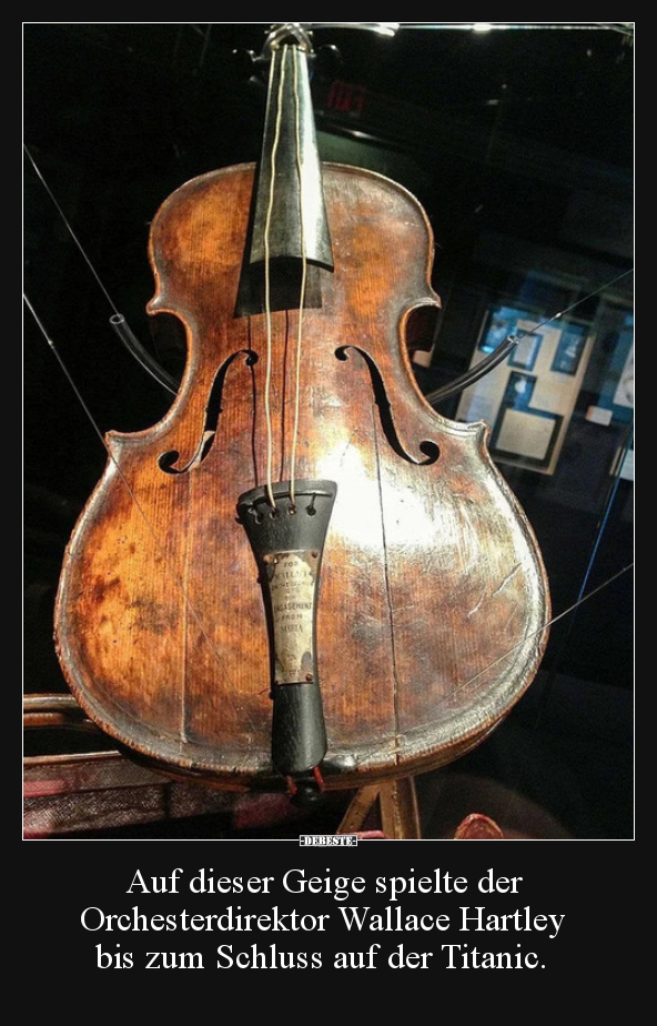 Auf dieser Geige spielte der Orchesterdirektor Wallace.. - Lustige Bilder | DEBESTE.de