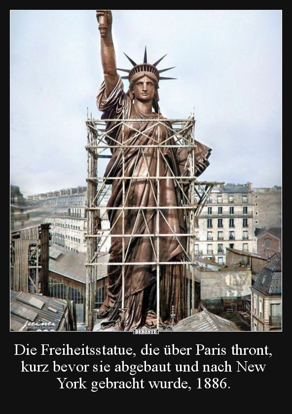 Die Freiheitsstatue, die über Paris thront, kurz bevor sie.. - Lustige Bilder | DEBESTE.de