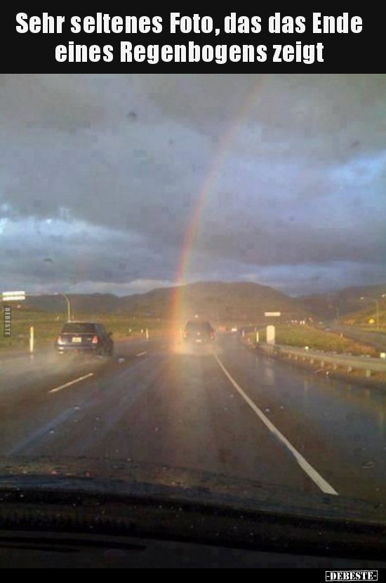 Sehr seltenes Foto, das das Ende eines Regenbogens.. - Lustige Bilder | DEBESTE.de