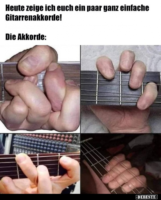 Heute zeige ich euch ein paar ganz einfache Gitarrenakkorde! - Lustige Bilder | DEBESTE.de
