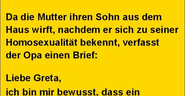 Da die Mutter ihren Sohn aus dem Haus wirft.. Lustige Bilder, Sprüche