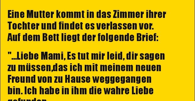 Eine Mutter kommt in das Zimmer ihrer Tochter und findet es.. Lustige