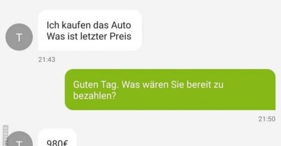 Ich kaufen das Auto... Was ist letzter Preis.. Lustige Bilder