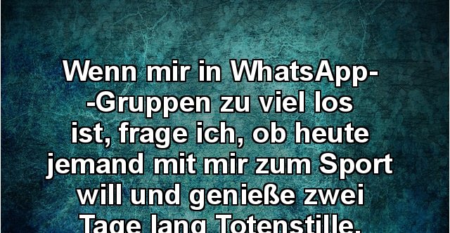 Wenn mir in WhatsAppGruppen zu viel los ist... Lustige Bilder