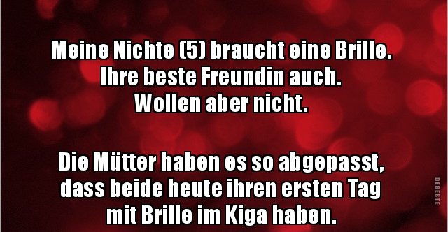 Meine Nichte (5) braucht eine Brille. Ihre beste Freundin.. Lustige