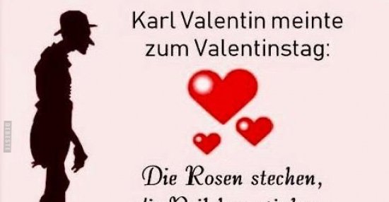 Karl Valentin meinte zum Valentinstag.. Lustige Bilder, Sprüche