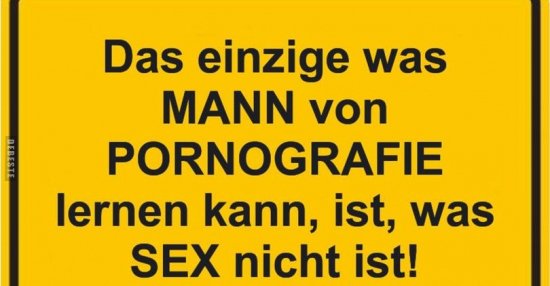 Das einzige was MANN von PO*RNOGRAFIE lernen kann, ist, was SEX nicht