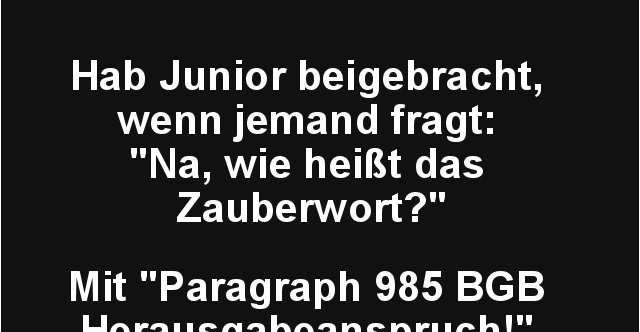 Hab Junior beigebracht, wenn jemand fragt.. Lustige Bilder, Sprüche