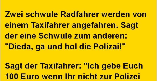 Zwei schwule Radfahrer werden von einem Taxifahrer.. Lustige Bilder