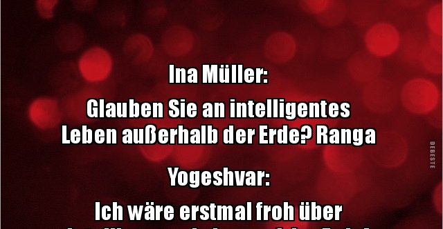 Ina Müller Glauben Sie an intelligentes Leben außerhalb.. Lustige