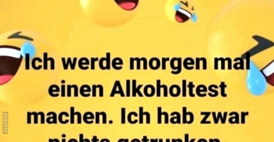 Ich Werde Morgen Mal Einen Alkoholtest Machen Lustige Bilder Spruche Witze Echt Lustig