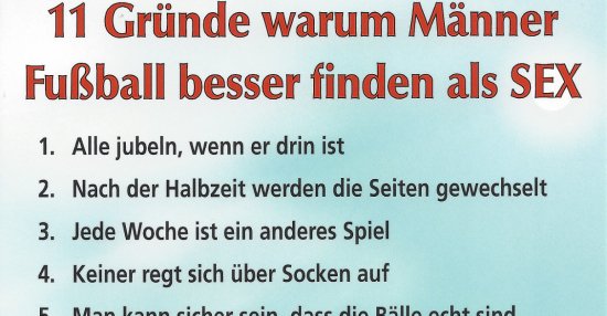 11 Gründe Warum Männer Fußball Besser Finden Als Sex Debestede 9511