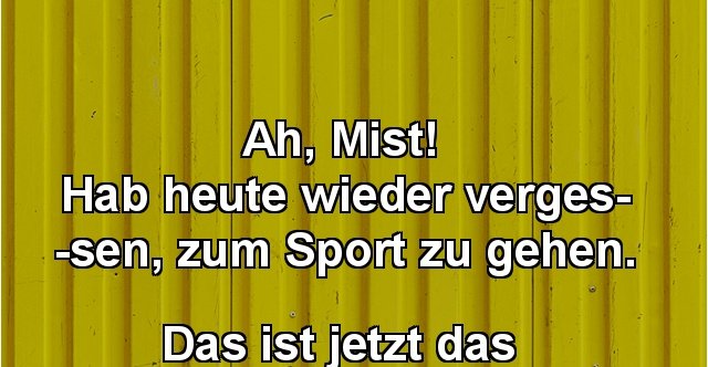 Ah Mist Hab Heute Wieder Vergessen Zum Sport Zu Gehen Lustige Bilder Sprüche Witze 