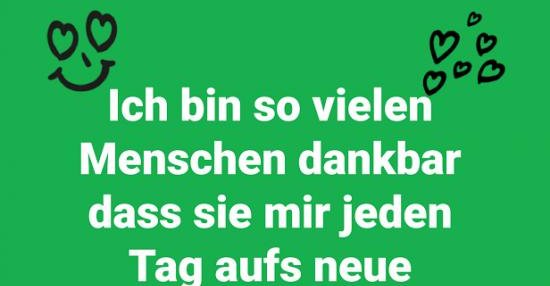Ich bin so vielen Menschen dankbar dass sie mir jeden Tag... Lustige