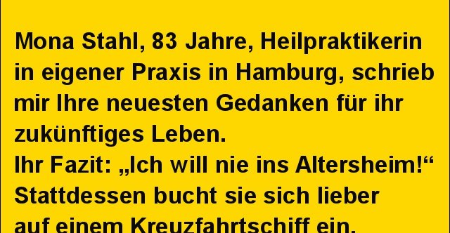 Mona Stahl, 83 Jahre, Heilpraktikerin in eigener Praxis in Hamburg