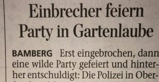 Einbrecher feiern Party in Gartenlaube.. Lustige Bilder, Sprüche